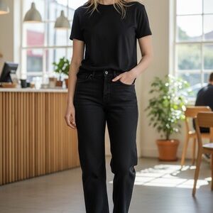 Banana Republic Women's Black Straight Leg Jeans